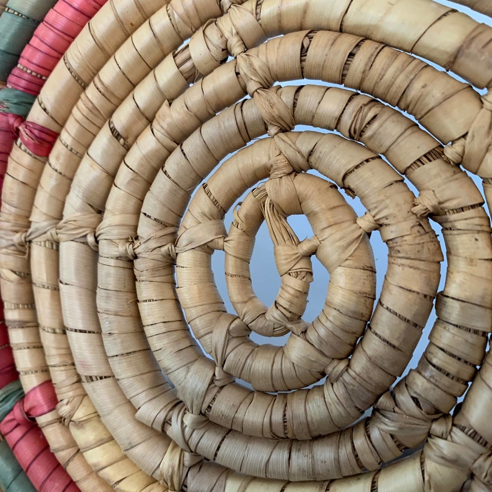 Woven Seagrass Coiled Wall Trivet Basket Boho - Picture 8 of 8